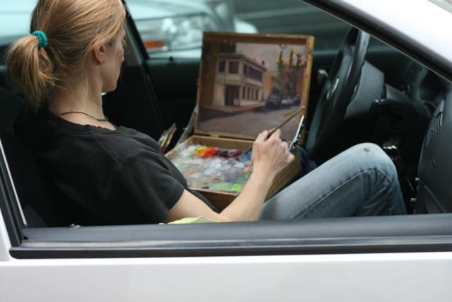 May 23, Painting In the Car