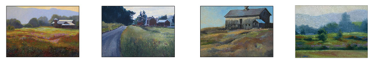 4 paintings of Warwick New York