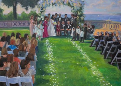 Outdoor Ceremony at Sands Point Preserve, Live Event Painting on Long Island