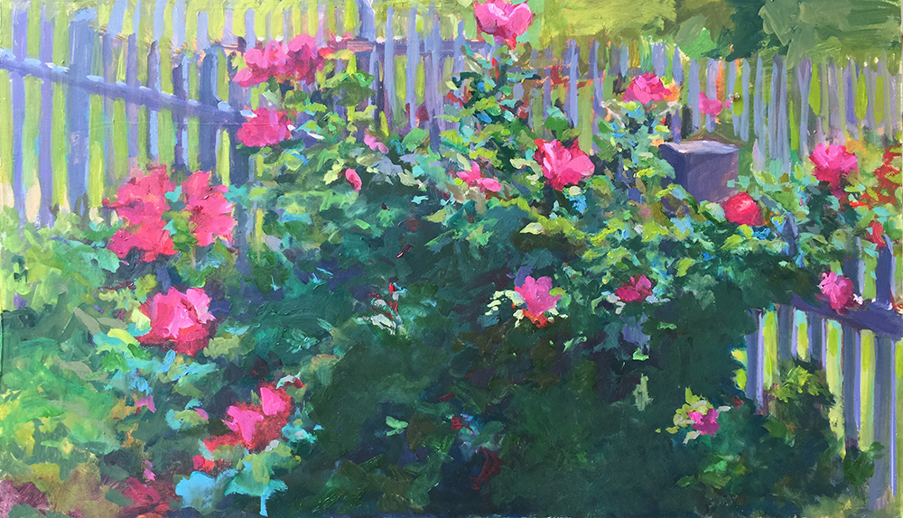 oil on panel, roses, Applewood Orchard, hudsonvalley art