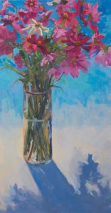 Floral, "Cosmos", Oil painting by Janet Howard-Fatta
