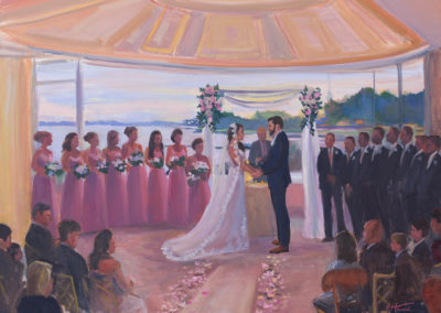 Live Event Painting at Glen Island Harbor Club Ceremony by Janet Howard-Fatta
