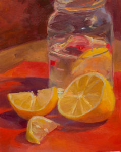 Lemon Water Jar on Red