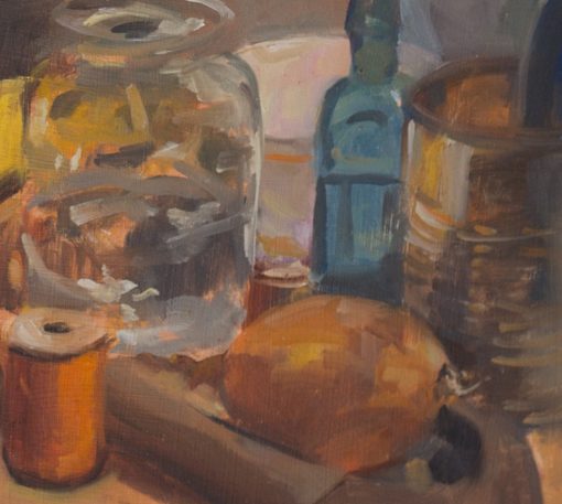 Onion, Orange Spool, still life painting