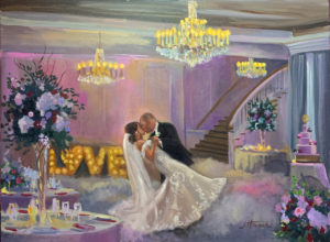 Live Event Painting of Bride and Groom, with no touchups